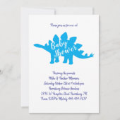 Schattigee dinosaurus Baby shower Stegosaurus Blue Kaart (Voorkant)