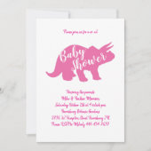 Schattigee dinosaurus Baby shower triceratops roze Kaart (Voorkant)