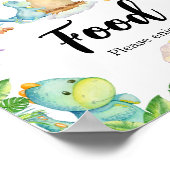 Schattigee dinosaurus Baby shower voedsel Poster (Hoek)