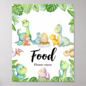 Schattigee dinosaurus Baby shower voedsel Poster (Voorkant)