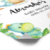 Schattigee Dinosaurus Baby shower Welkom Poster (Hoek)