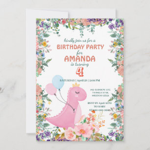 Schattigee dinosaurus ballon bloemenkinderen Verja Kaart