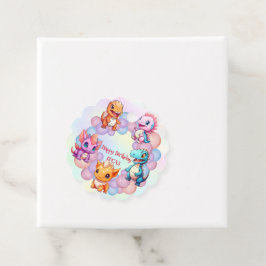 Schattigee dinosaurus Balloon School kinderen verj Bedankjes Labels