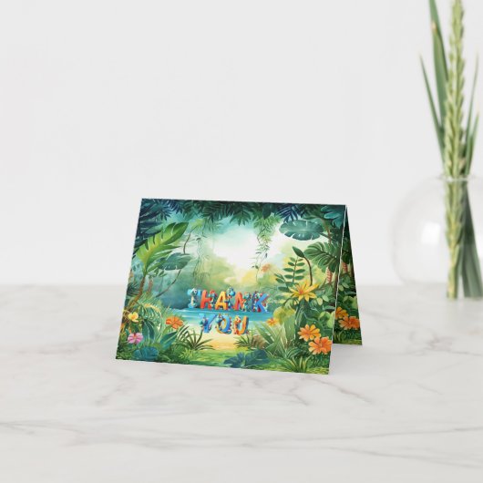 Schattigee dinosaurus bedankkaart (Voorkant)