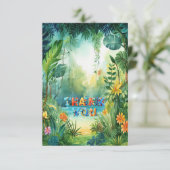 Schattigee dinosaurus bedankkaart (Staand voorkant)