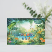 Schattigee dinosaurus bedankkaart (Staand voorkant)