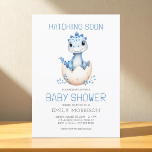 Schattigee Dinosaurus Blue Boy Hatching Soon Baby  Kaart