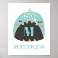 Schattigee dinosaurus. Blue Dino voor baby jongen 