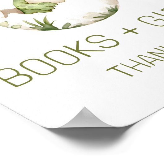 Schattigee Dinosaurus Boeken en Geschenken Baby sh Poster (Hoek)