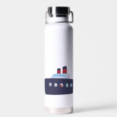 Schattigee dinosaurus bootschip Terug naar School Waterfles (Achterkant)