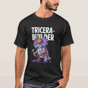 Schattigee Dinosaurus Bouwer, Leuke Triceratops Co T-shirt