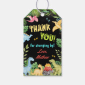 Schattigee Dinosaurus Boy eerste verjaardagsfeestj Cadeaulabel (Voorkant)