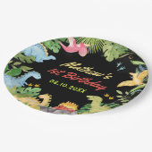 Schattigee Dinosaurus Boy eerste verjaardagsfeestj Papieren Bordje (Gekanteld)