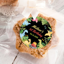 Schattigee Dinosaurus Boy eerste verjaardagsfeestj Ronde Sticker