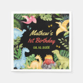 Schattigee Dinosaurus Boy eerste verjaardagsfeestj Servet (Voorkant)