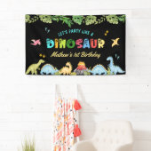 Schattigee Dinosaurus Boy eerste verjaardagsfeestj Spandoek (Insitu)
