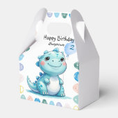 Schattigee dinosaurus brullen Boy Happy verjaardag Bedankdoosjes (Voorkant Zijde)