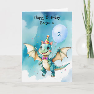 Schattigee dinosaurus brullen Boy Happy verjaardag Kaart