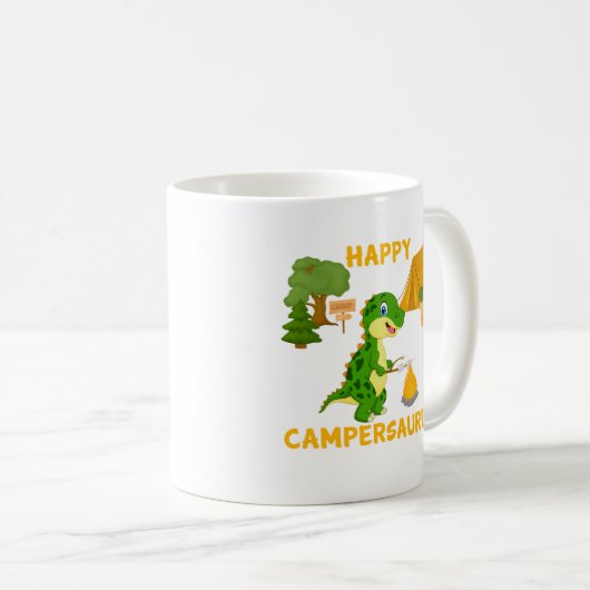 Schattigee Dinosaurus Camper - Happy Campersaurus Koffiemok (Voorkant rechts)