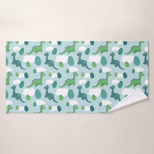 Schattigee dinosaurus cartoon dieren badhanddoek (Badhanddoek)