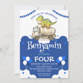 Schattigee dinosaurus cementtruck Balloon School V (Voorkant)