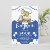 Schattigee dinosaurus cementtruck Balloon School V (Staand voorkant)