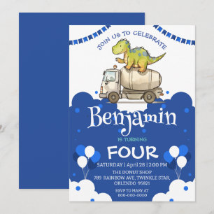 Schattigee dinosaurus cementtruck Balloon School V