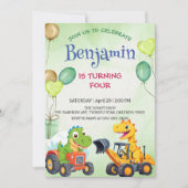 Schattigee dinosaurus constructie vrachtwagenballo (Voorkant)