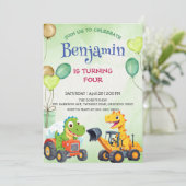 Schattigee dinosaurus constructie vrachtwagenballo (Staand voorkant)