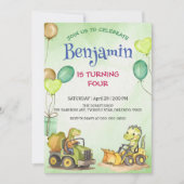 Schattigee dinosaurus constructie vrachtwagenballo (Voorkant)