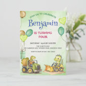 Schattigee dinosaurus constructie vrachtwagenballo (Staand voorkant)