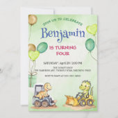 Schattigee dinosaurus constructie vrachtwagenballo (Voorkant)