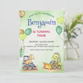 Schattigee dinosaurus constructie vrachtwagenballo (Staand voorkant)