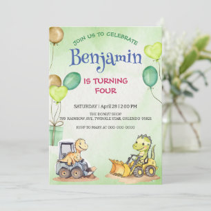 Schattigee dinosaurus constructie vrachtwagenballo