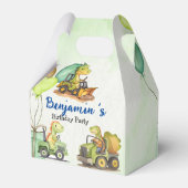 Schattigee dinosaurus constructie vrachtwagenballo bedankdoosjes (Achterkant)
