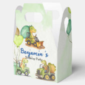 Schattigee dinosaurus constructie vrachtwagenballo bedankdoosjes (Geopend)