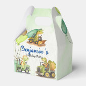 Schattigee dinosaurus constructie vrachtwagenballo bedankdoosjes (Voorkant Zijde)