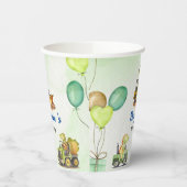 Schattigee dinosaurus constructie vrachtwagenballo papieren bekers (Links)