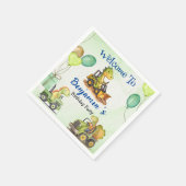 Schattigee dinosaurus constructie vrachtwagenballo servet (Hoek)