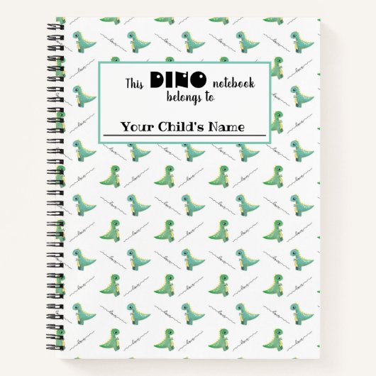 Schattigee dinosaurus custom boys notitieboek (Voorkant)