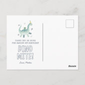 Schattigee dinosaurus dank u Briefkaart (Achterkant)