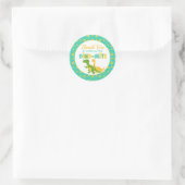 Schattigee dinosaurus dank u ronde sticker (Tas)