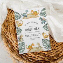 Schattigee Dinosaurus Derde Verjaardag Drie-Rex Pa