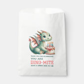 Schattigee dinosaurus dino-mijt verjaardagsfeest bedankzakje (Voorkant)
