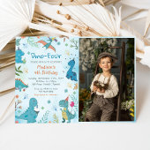 Schattigee Dinosaurus Dino Vier 4e Verjaardagsfees Kaart