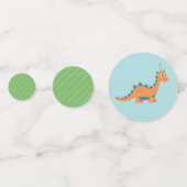 Schattigee Dinosaurus dragen verjaardagsfeestje pe Confetti (Voorkanten)