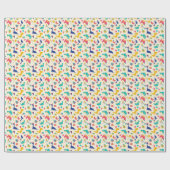 Schattigee Dinosaurus Drie-Rex Kids Verjaardagspat Cadeaupapier (Vlak)