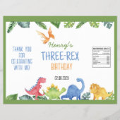 Schattigee Dinosaurus Drie-Rex Verjaardag Chip Bag Flyer (Voorkant)