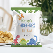 Schattigee Dinosaurus Drie-Rex Verjaardag Chip Bag Flyer