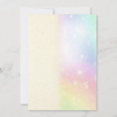 Schattigee dinosaurus eenhoorn feestuitnodiging kaart (Achterkant)